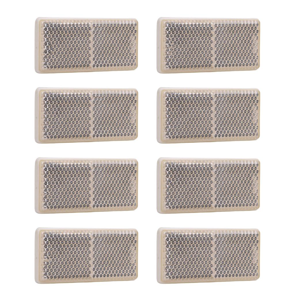 8Pcs Rectangular Reflectors Water Proof Self Adhesive Rectangular Reflective Stickers for Trailer Truck Tractor Boat