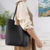 Women'S Bag Wind Leather Women'S Bag Black Cowhide Shoulder Tote Bag Casual Shopping Bag