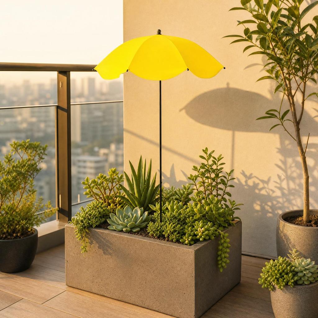 Plant Shade Umbrella with Stake Canopy Ground SilverCoated Material for