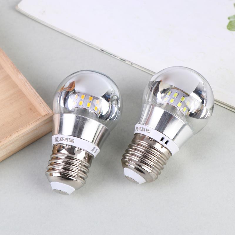 Led Mirror Bulb Half Silver Filament Led 5W E27/E14 Base 360 Degree Angle Warm White Neutral Light Ball Lamp Decoration