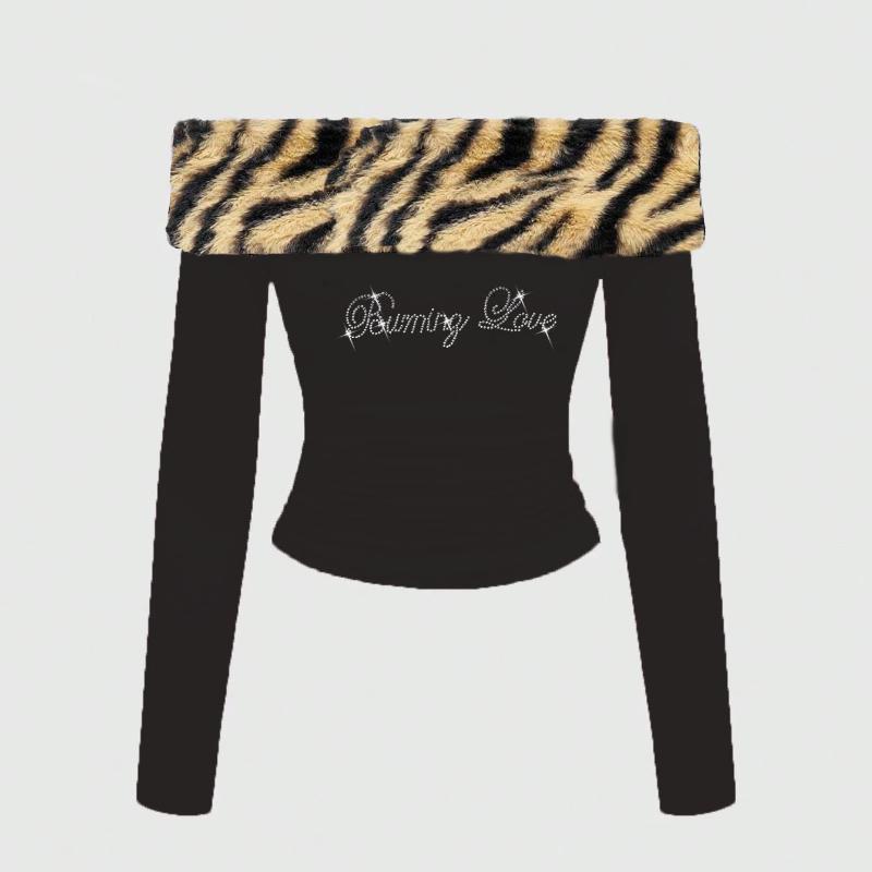 European and American slim fit sexy y2k letter printed exposed navel strapless top