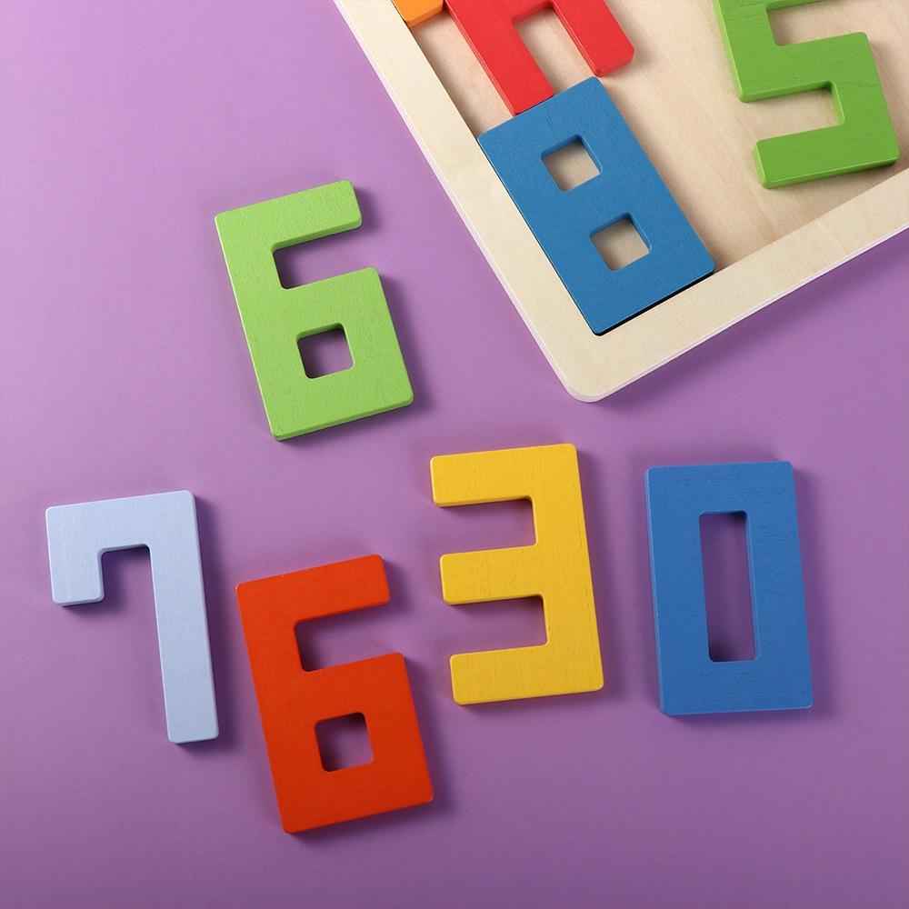 Thinking Training Number 3D Wooden Blocks Puzzle Colorful  Creative   Parent-child Toy