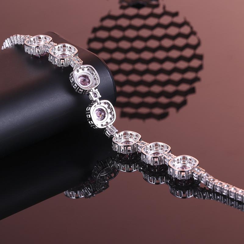 S925 Sterling Silver Diamond Women's Luxury Fashion Bracelet - Exquisite Princess Style