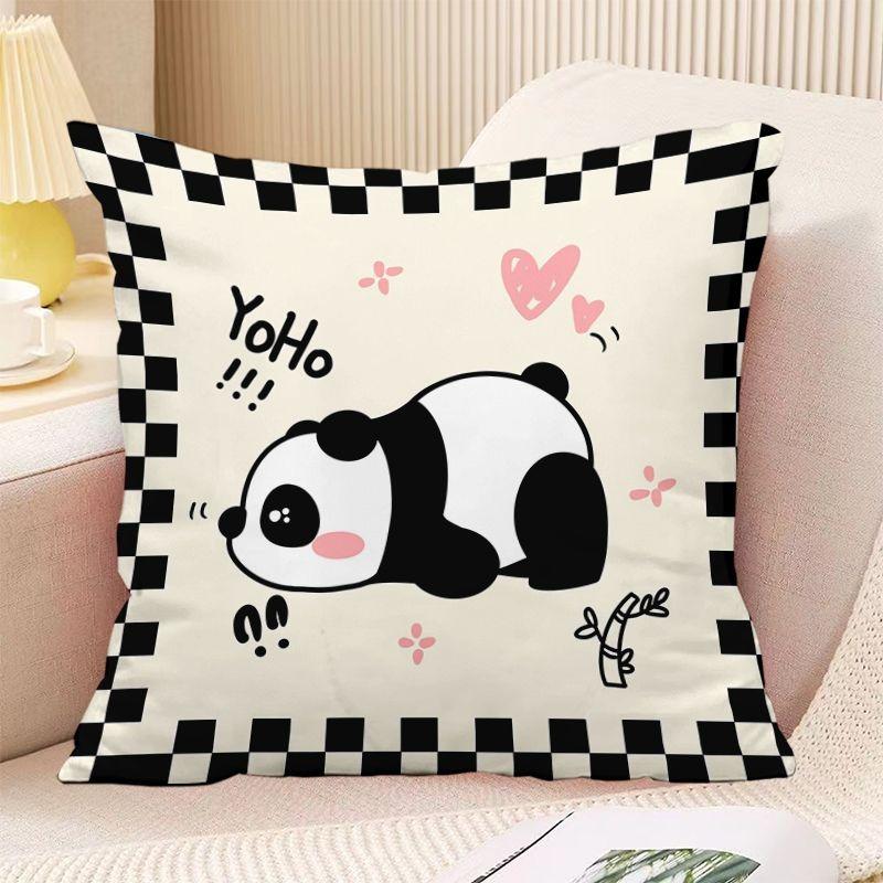Panda Print Decorative Pillowcase Bedroom Living Room Square Cushion Pillowcase