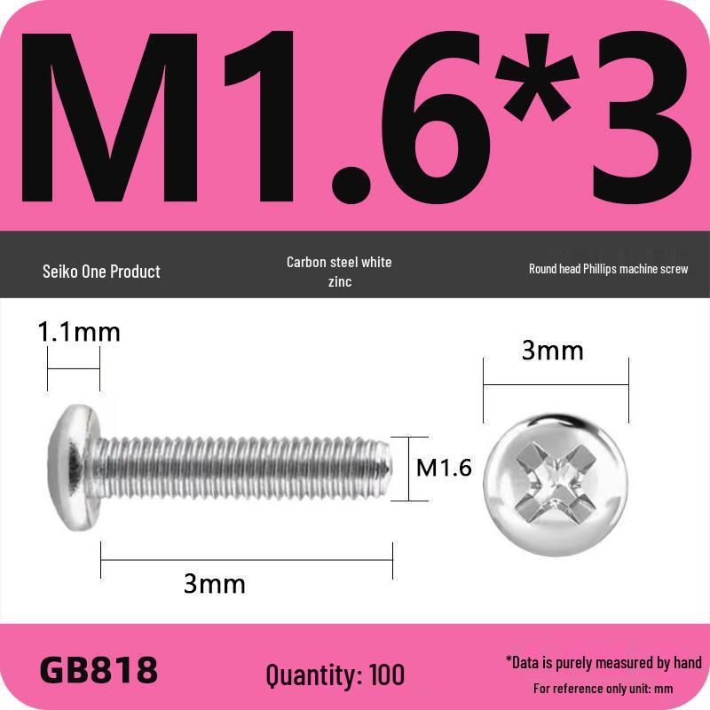 4.8 Grade Galvanized Phillips Round Head Screw (M2-M8)
