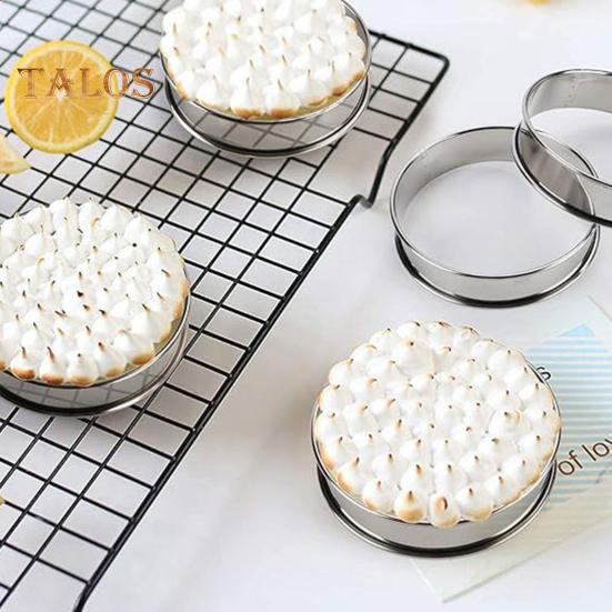 6Pcs Stainless Steel English Muffin Rings Non-Stick Coating Cake Mold for Baking Double Rolled Edge Design Food Grade 8cm 10cm Cooking Rings