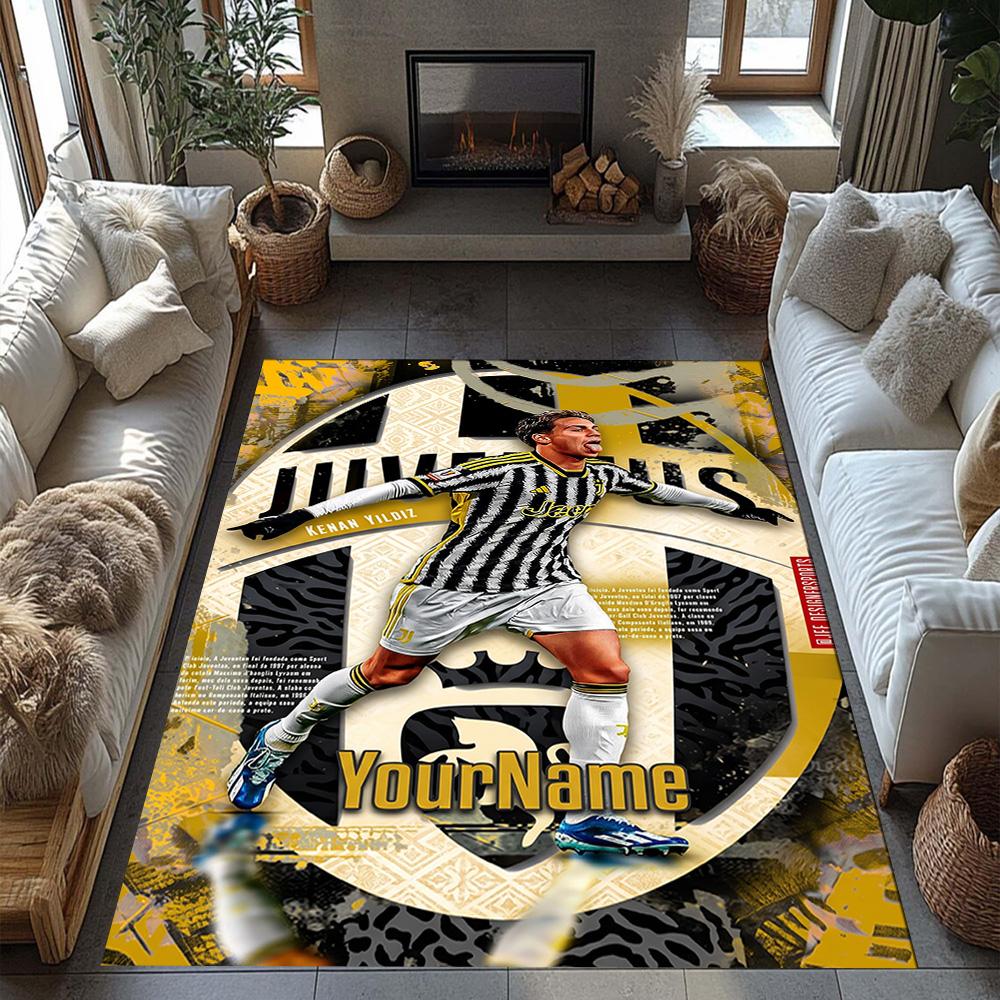 Juventus Customized Name Floor Rug Office Rug Design for Kitchen Balcony Entryway Living Rooms Anti-slip Rug Decorate Offices