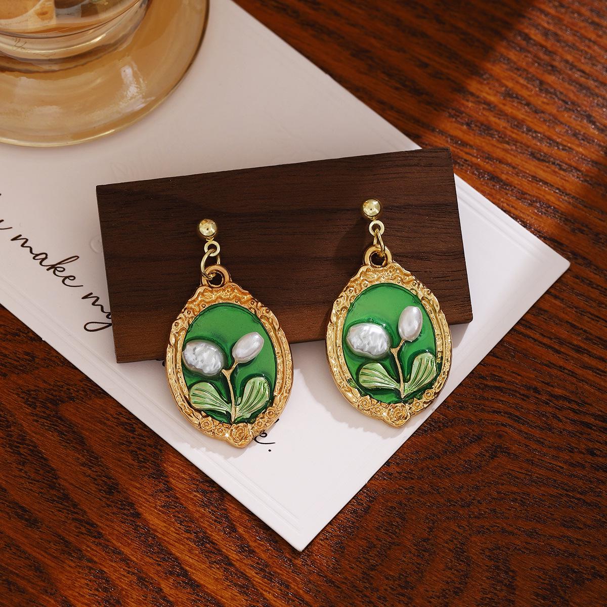 

Серьги-капли с жемчугом и розой в стиле французского ретро «Серебряная игла» - Элегантный и высококлассный стиль для женщин