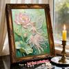 Frameless DIY Pearl Bead Painting Kit Fairy Lotus Pattern Creative Relaxing Craft Canvas Home Decor Adult Gift