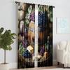 Set Of 2 Versatile Polyester Transparent Curtains Home Decoration Grapes Red Wine Theme Use Bedrooms Living Rooms Curtain For Area Made