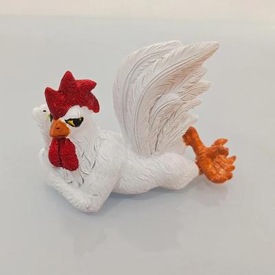 Creative Cock Decorative Figurines Resin Crafts Ornaments Funny Glamorous Big Tail Cock for Desk Home Decoration Accessories
