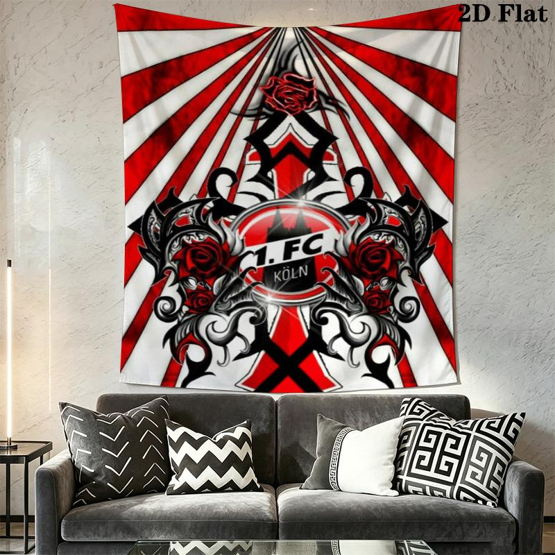 FC KÖLN Wall Tapestry Aesthetic Wall Hanging Printed Fabric Blanket Decorative Tapestries for Bedroom Living Room Home Decor