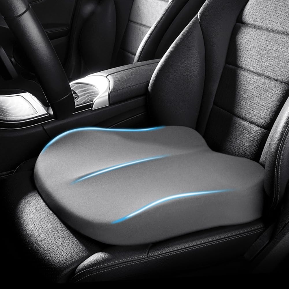 Adult Car Booster Seat Cushion, Car Seat Driver Height Boost Mat Memory Foam Car Seat Cushions Pad Improve Driving View