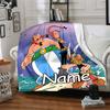 Personalisierbare Decke mit Namen und Persönlichkeit Asterix, Weich & Warm, für Sofa, Büro, Bett, Reise, Mittagspause, Geschenk, Geeignet für alle Jahreszeiten