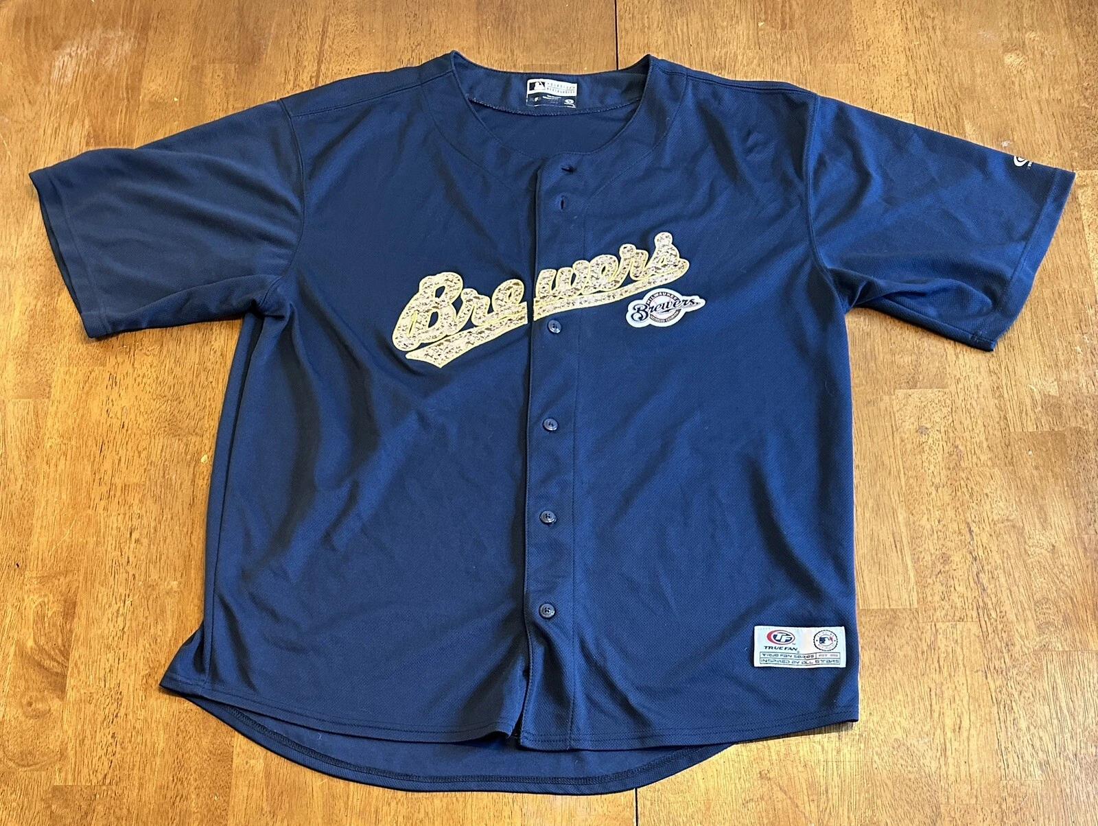 Milwaukee Brewers True Fan Baseball Jersey XL Vintage MLB 2XL