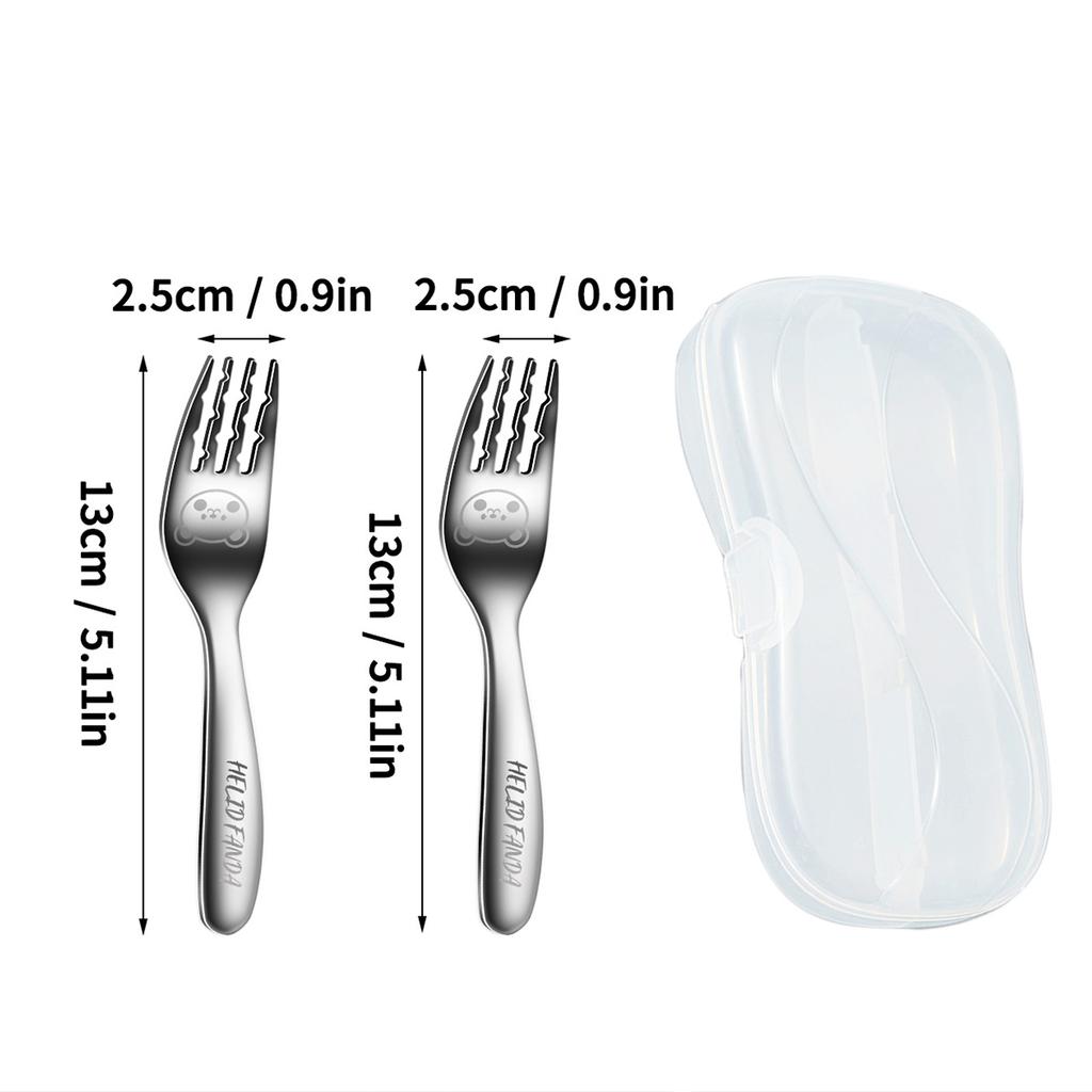 316 Stainless Steel Cutlery Set With Plastic Storage Box Portable Cute Mini Spoon Fork For Children Kitchen Tableware