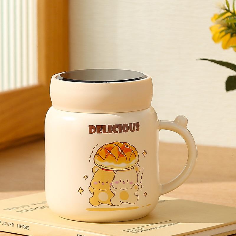 

Высококачественная керамическая кружка с термоизоляцией, зеркальная кружка, чашка для воды для дома и офиса, сувенирная кружка с крышкой для мероприятий 400ml