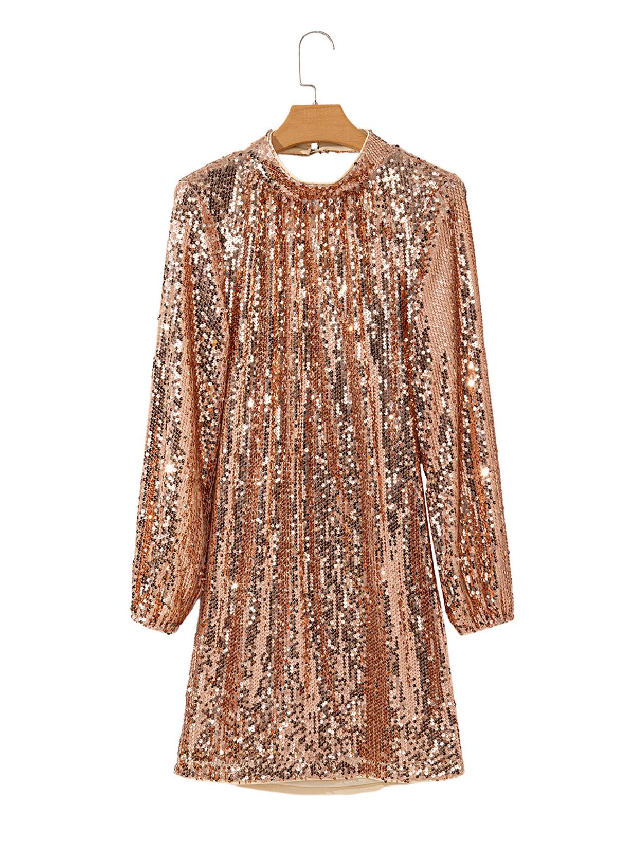 

Платье с пайетками и длинными рукавами Shiying - Весенне-осенний европейско-американский тренд L золотой