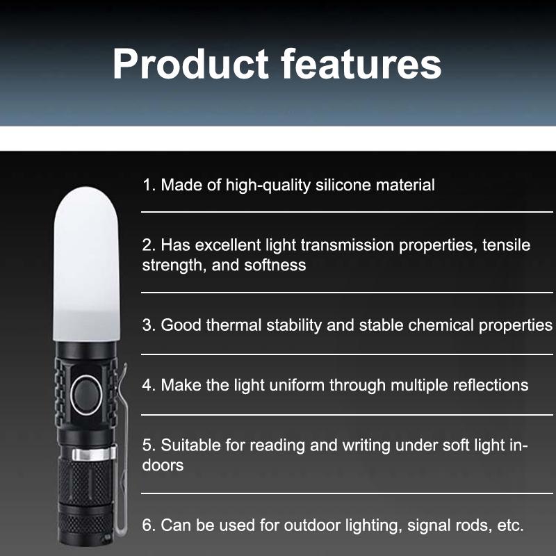 2Pcs Silicone Elastic Flashlight Lampshade For Sp31 Sp35 If22A C8G If25A Sp36 S2 C8 Ea01 Ts21 Q8 14-75Mm Torch