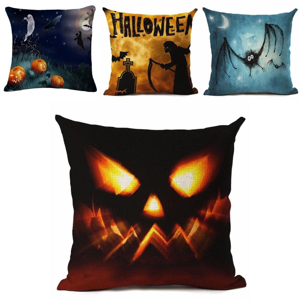 18" Cotton Halloween Linen Throw Pillow Case Cushion Cover Party Home Decor Sofa