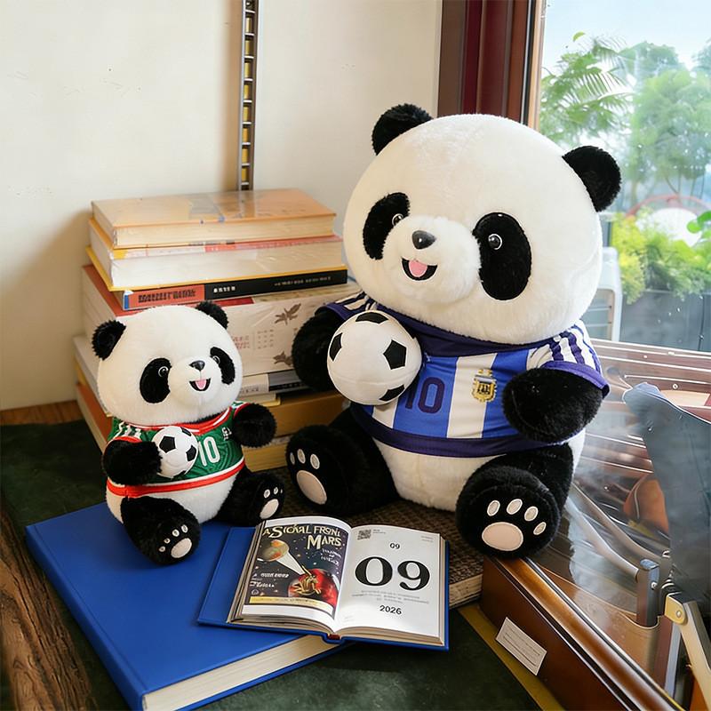 Coppa Mondiale di Calcio Peluche Panda per Bambini Morbido Animale Coperta Regalo
