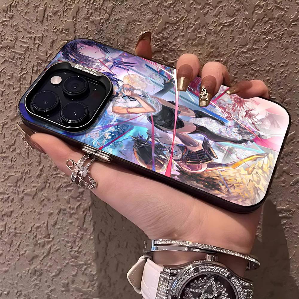 Anime Chainsaw Man Reze Arc Handyhülle Für IPhone 17 16 15 14 11 12 13 Pro Max Pro Plus Farbige Silberne Hülle