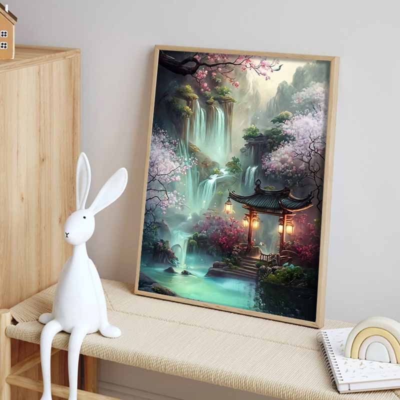 Noutate 5D DIY Pictură cu Diamante Cerc Complet "Peisaj" Broderie Cusătură în Cruce Decor Acasă Cadou