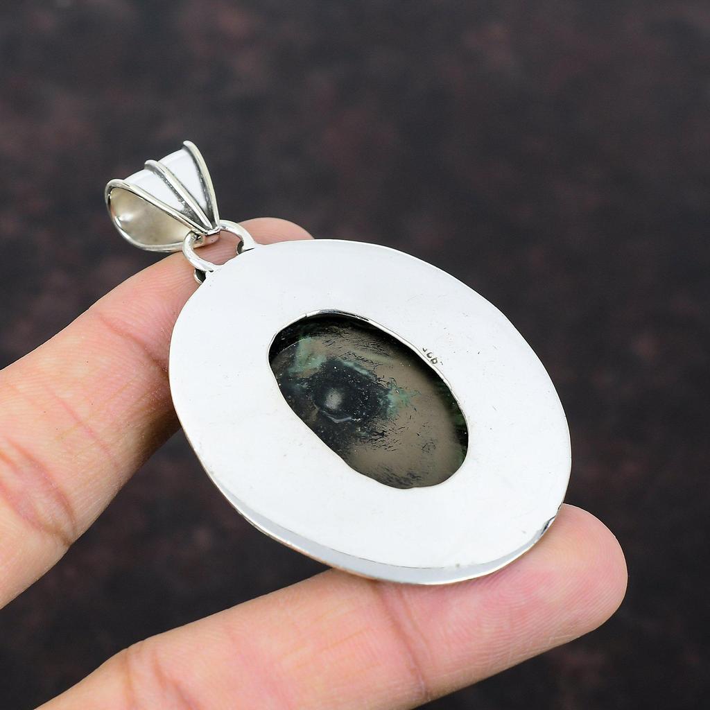 Přívěsek z jaspisu kambaba Přívěsek ze sterlingového stříbra 925 Šperky s pravými drahokamy Ručně vyrobený přívěsek Vintage přívěsek Dárek pro ni Nejnovější design šperků