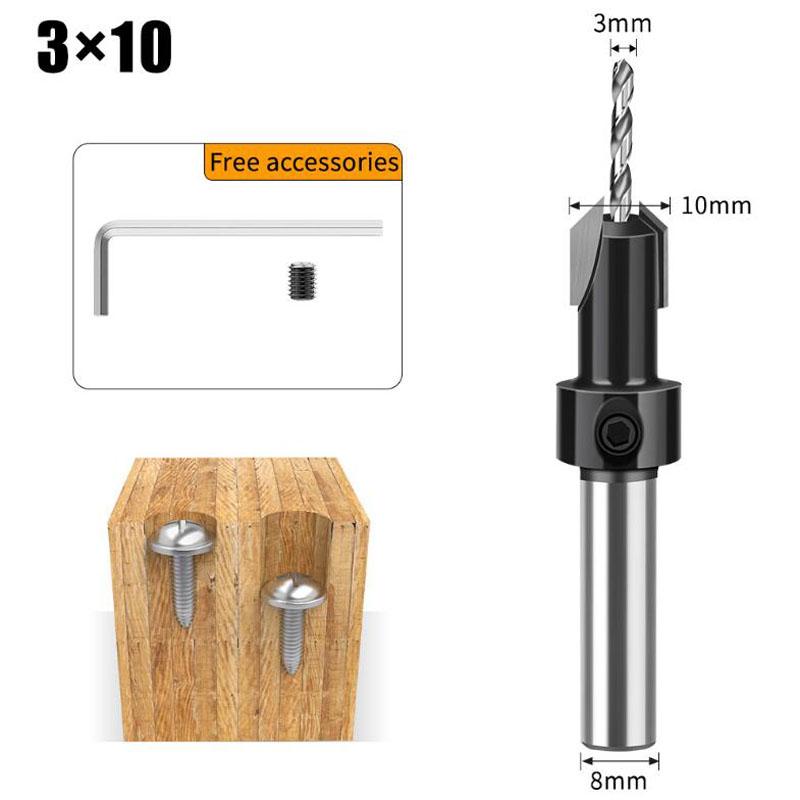 

Деревообрабатывающее сверло-зенковка, фреза для отверстий в сплаве, сверло для крепления шурупов по дереву, деревообрабатывающие инструменты, хвостовик 8 мм 10 мм NO7 чёрный