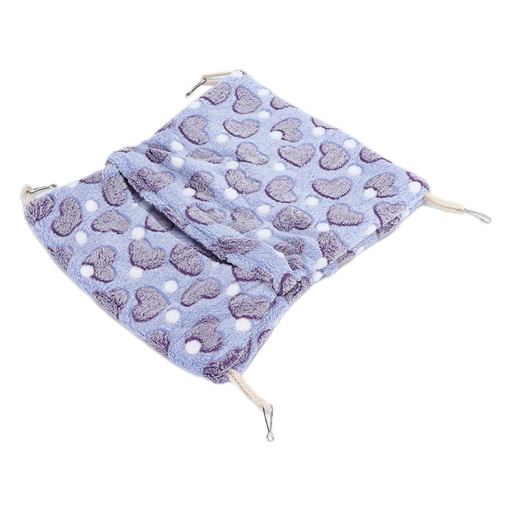 Kleine Haustier Hängematte Warmer Umschlagstil Hängebett Käfig mit Haken für Hamster Kaninchen 36x30cm Lila