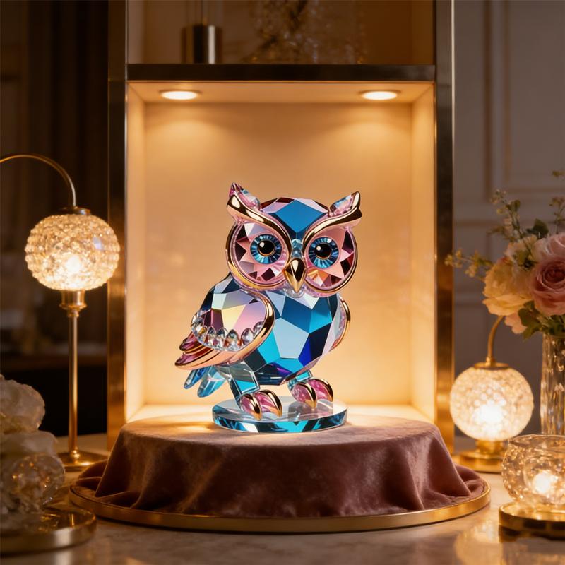 Modern Home Accent Clear Acrylic Owl Sculpture 15cm Square Cute Animal Ornament A Stylish Conversation-Starting Decorative Piece