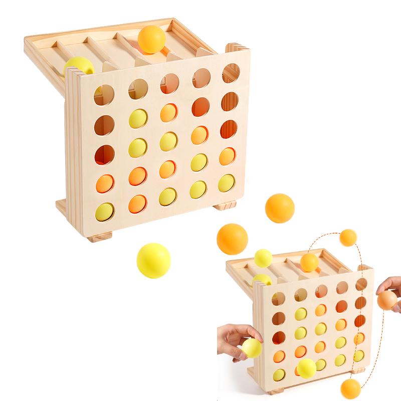 Mini skákací míčová hra, Zábavná hra Spoj 4, Interaktivní stolní hra na párty, Vzdělávací kreativní hračka pro rodinné cestování