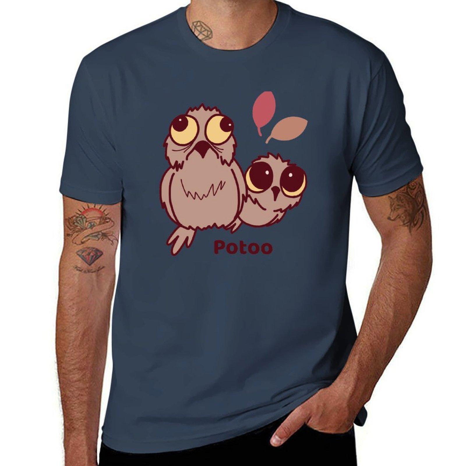 Cute Potoo Bird Illustration TShirt Christmas Casual Tee Shirt S
