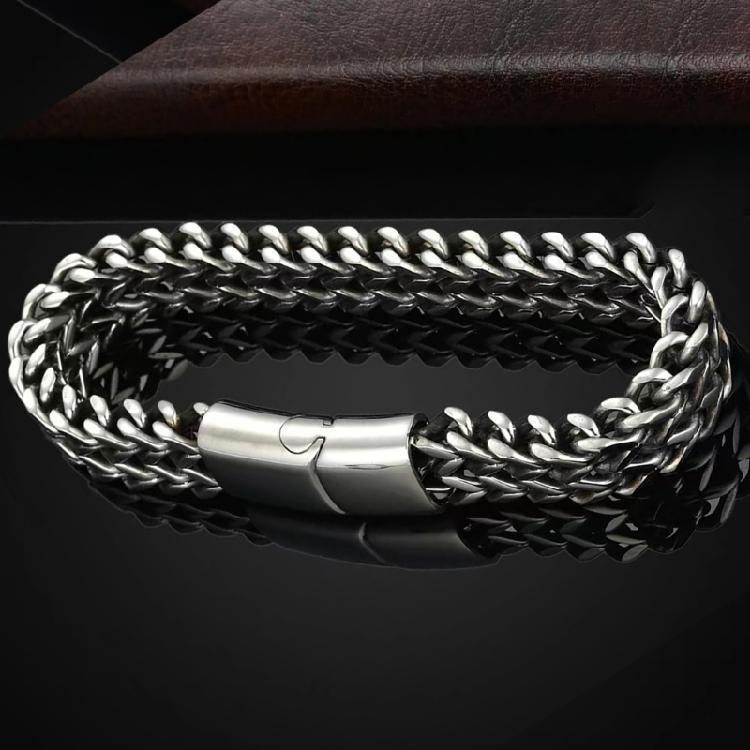 Fashionable Stainless Steel Bangle Women Link Chain Bracelet Wrist Jewelry Stainless Steel Texture for Various Occasion