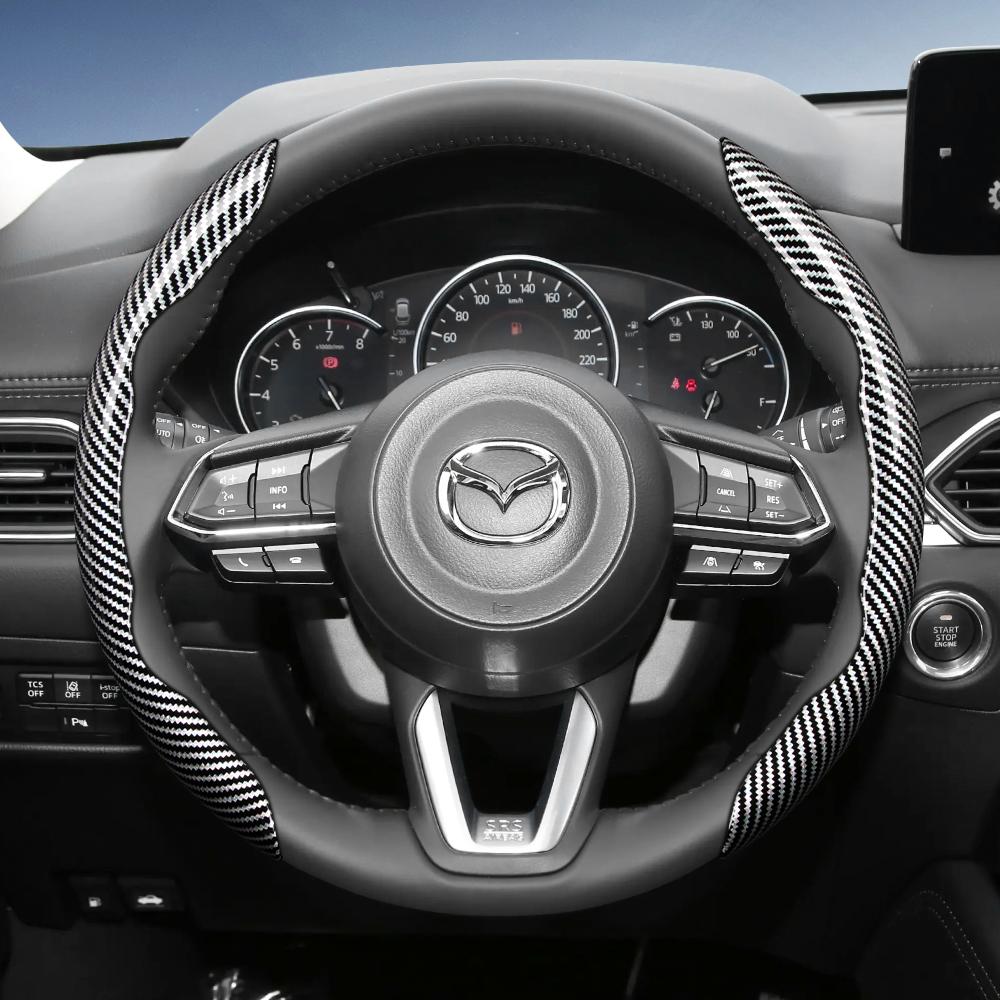 Geeignet für Mazda Lenkradabdeckung mit Carbonfaser-Textur, segmentiertes Schnellverschluss-Design, langlebig, für Cx-
