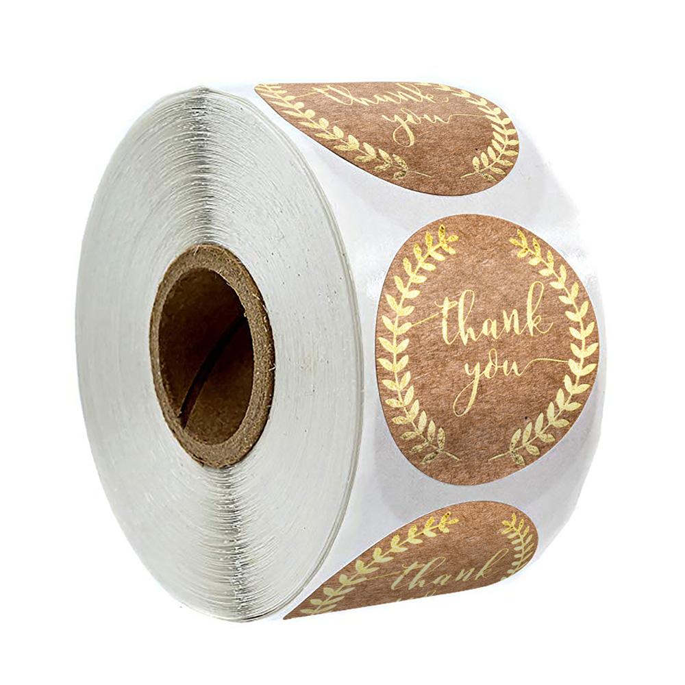 1Inch Round 50Pcs Thank You Sticker Wad With Gold Leaf Olive Branch Stickers For Local Handmade Gift Sticker Gold Seal Labels