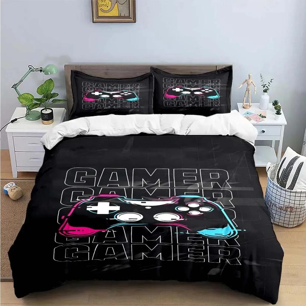 Gamer Controller Print Bedding Sets Exquisite Bed Supplies Set Duvet Cover Bed Comforter Set Bedding Set Luxury Birthday Gift
