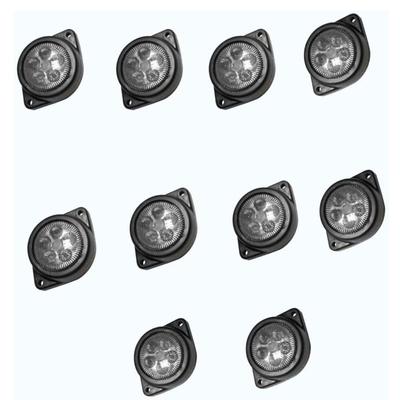 LED Outline Side Marker Lights 24V Waterproof Clearance Lamp Clear for Truck Trailer Bus Commercial Vehicles (Pack of 10)