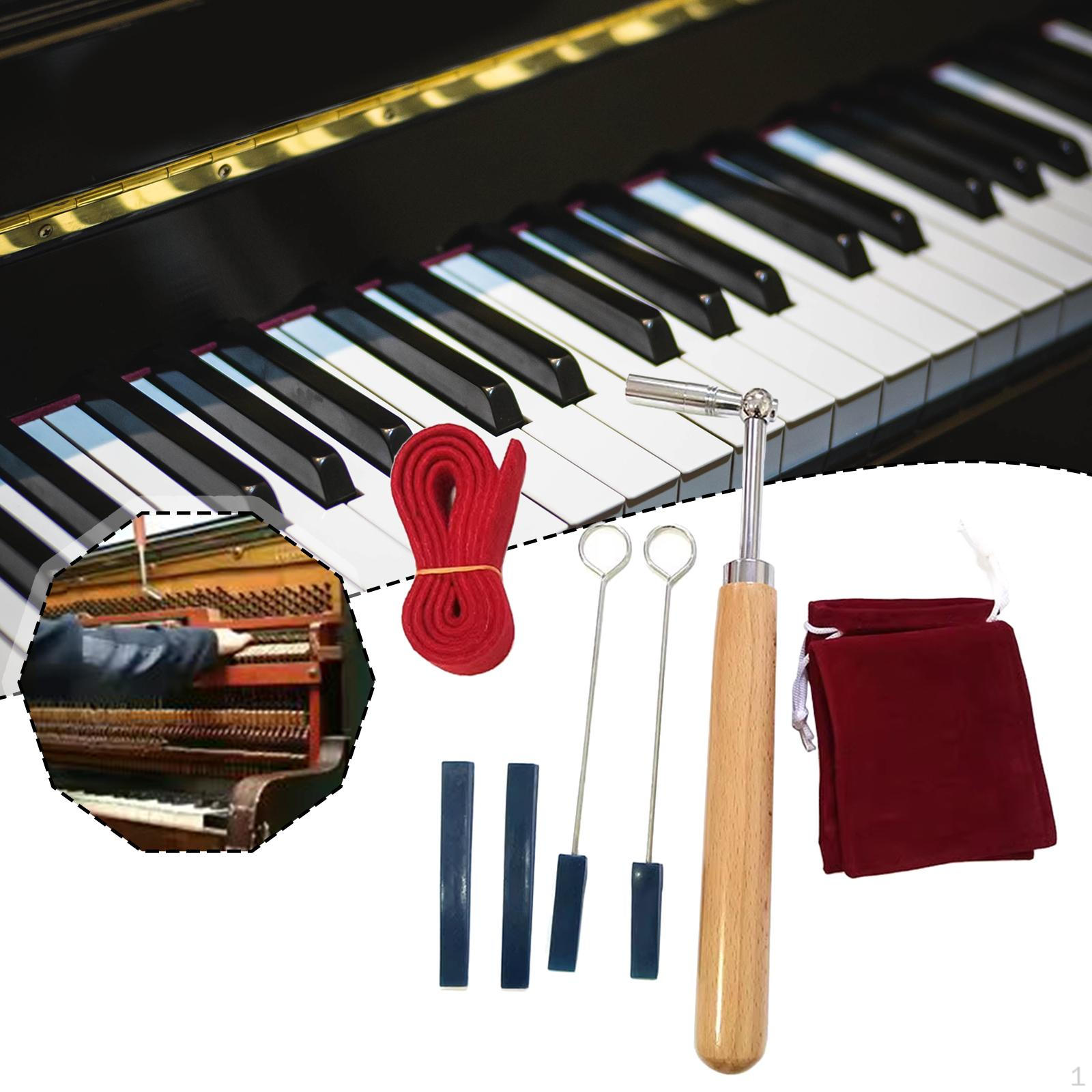 

7Pcs Piano Tuning Kit Tuner Tools with Storage Bag Efficient Red Mute Tape Instrument Accessories