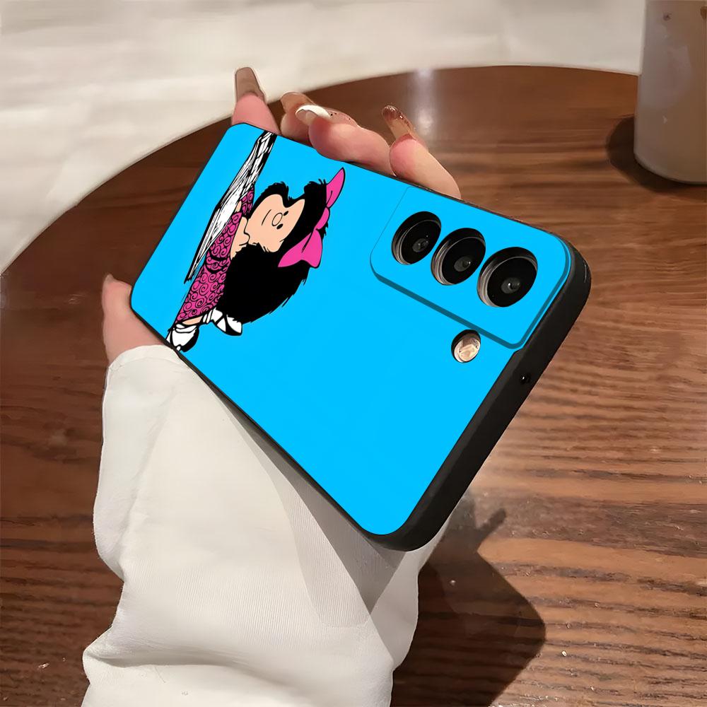 Anime M-Mafalda Phone Case For Samsung S26 S25 S24 FE S23 S22 S21 Plus S20 Ultra Note20Ultra Black Soft Shell