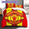 Man Utd Bedding Quilt Set Quilt Cover Pillowcase Home Decoration Birthday Gift (1 * Duvet Cover + 2 * Pillowcase, Without Core)