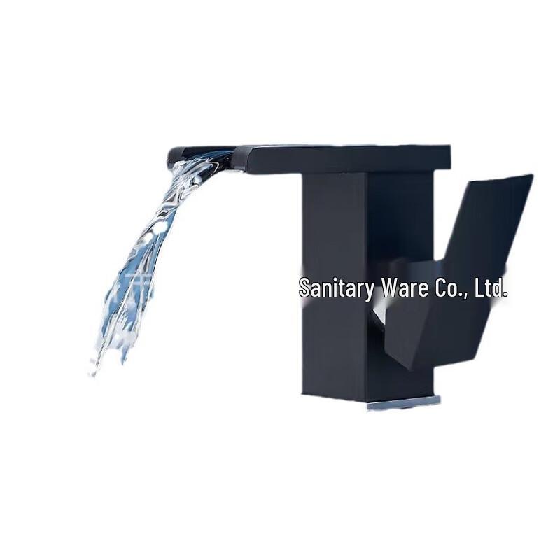 Shengbei Gold LED Waterfall Basin Faucet