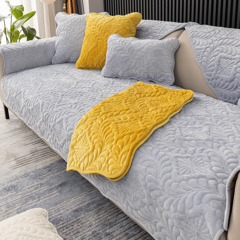 Утолщенный плюшевый чехол для дивана — фото 13