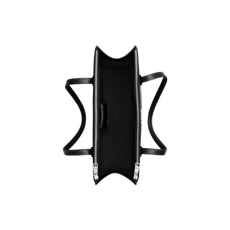 COACH 36 solid color silver logo magnetic snap buckle cowhide tote bag tote bag shopping bag hand shoulder bag large size women's black