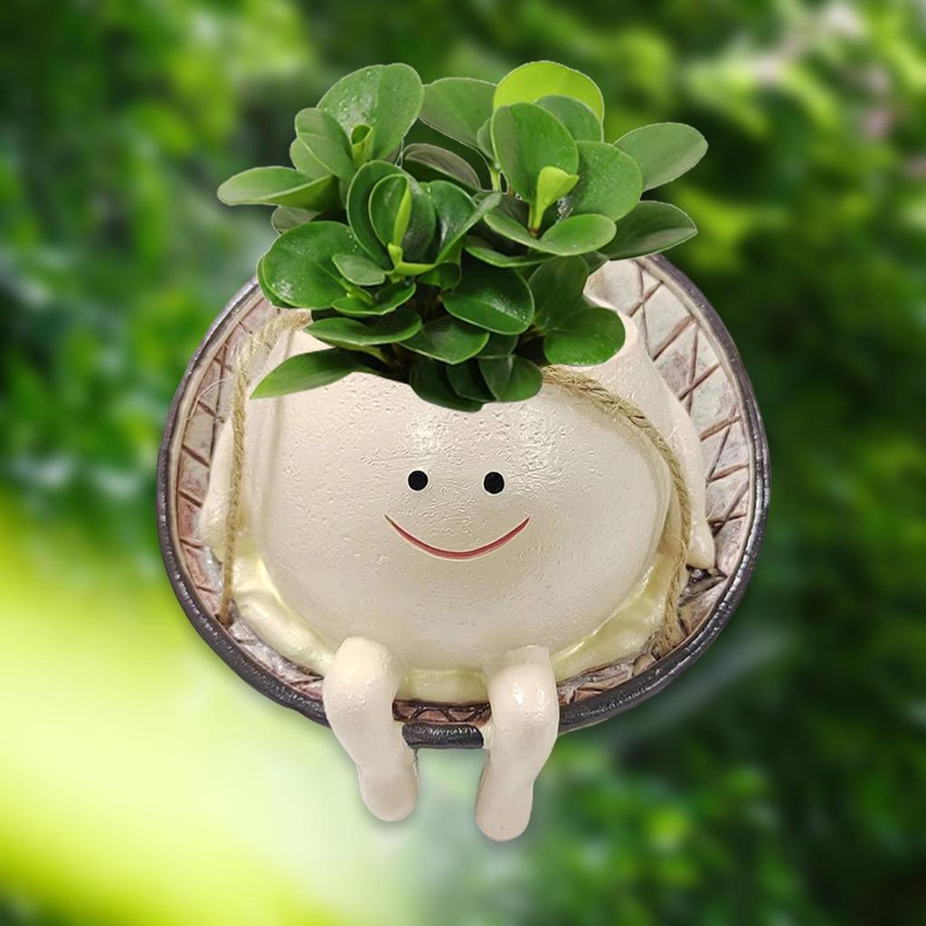 Hangende Pot Succulent Bloempot Bloempot Lachend Gezicht Schommelstoel Bloempot voor Buiten Balkon Vensterbank Tuin Kantoor
