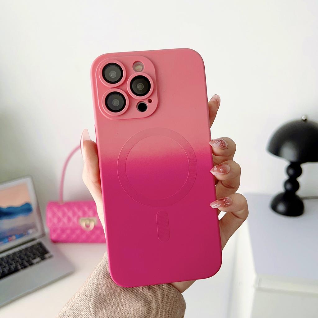 Luxury Magsafe Wireless Charge Gradient Pattern Phone Case For iPhone 15 14 13 12 11 Pro Max Plus Soft Magnetic Silicone Cover
