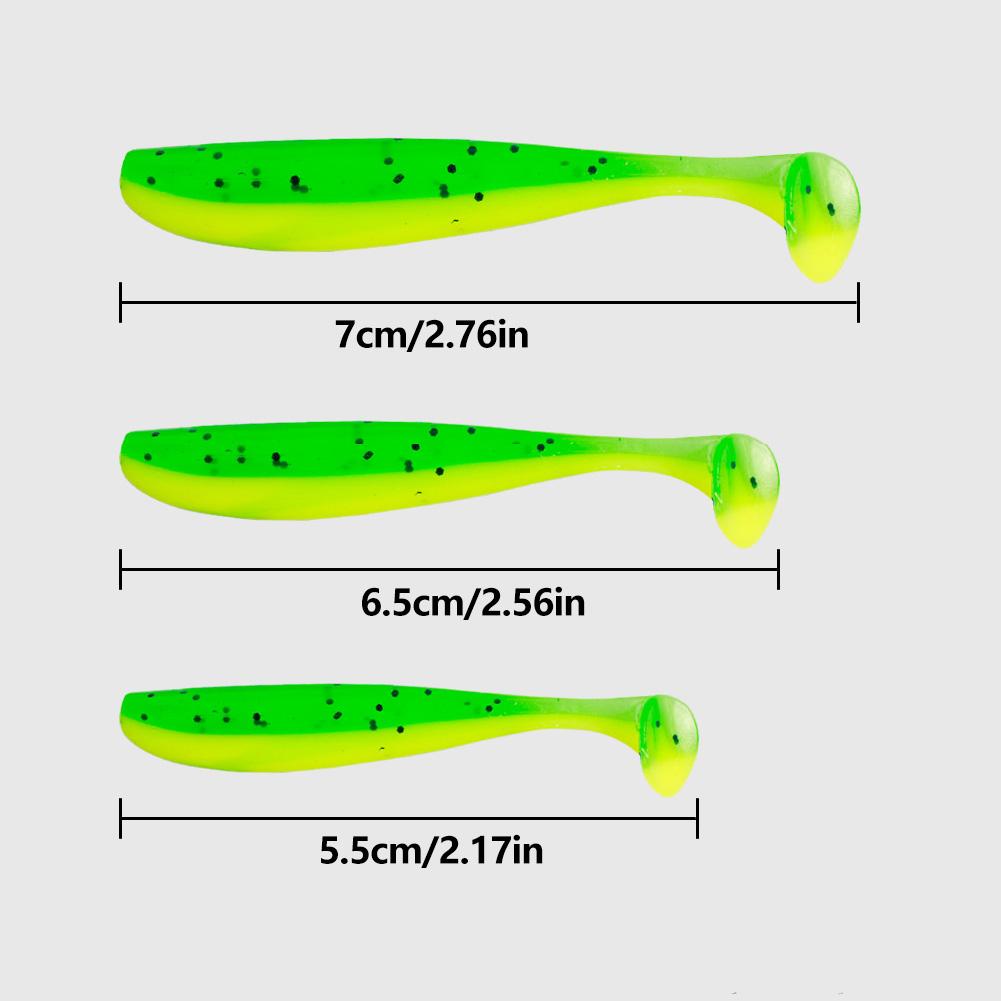 20PCS 5.5/6.5/7CM Big Fishing Lure Worm Silicone Easy Shiner Shad T Tail Soft Bait Ice Wobbler Swimbait Pesca Bass Pike Winter