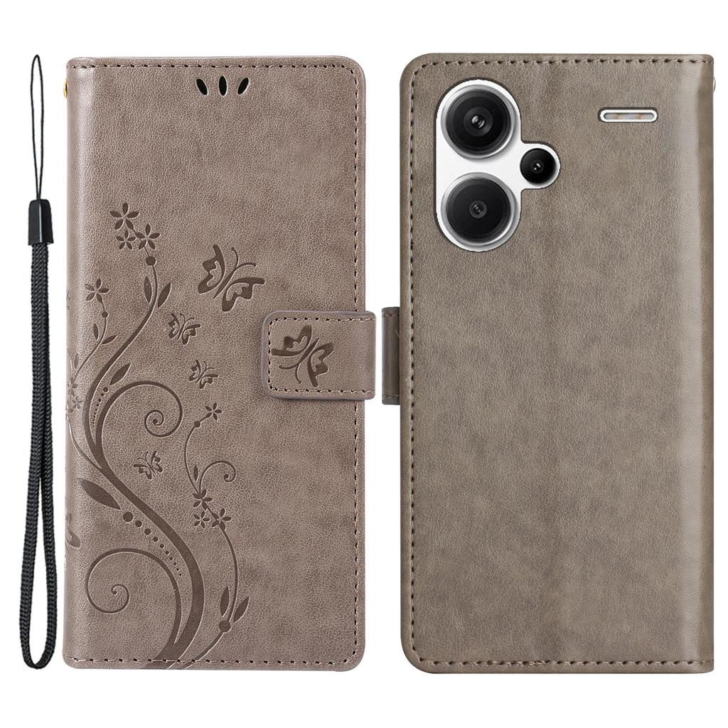 For Xiaomi Redmi Note 13 Pro+ 5G Leather Case Wallet Butterfly Imprinted Phone Cover