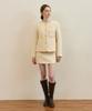 Adowl Teddy Boucle Tweed Mini Skirt - Ivory