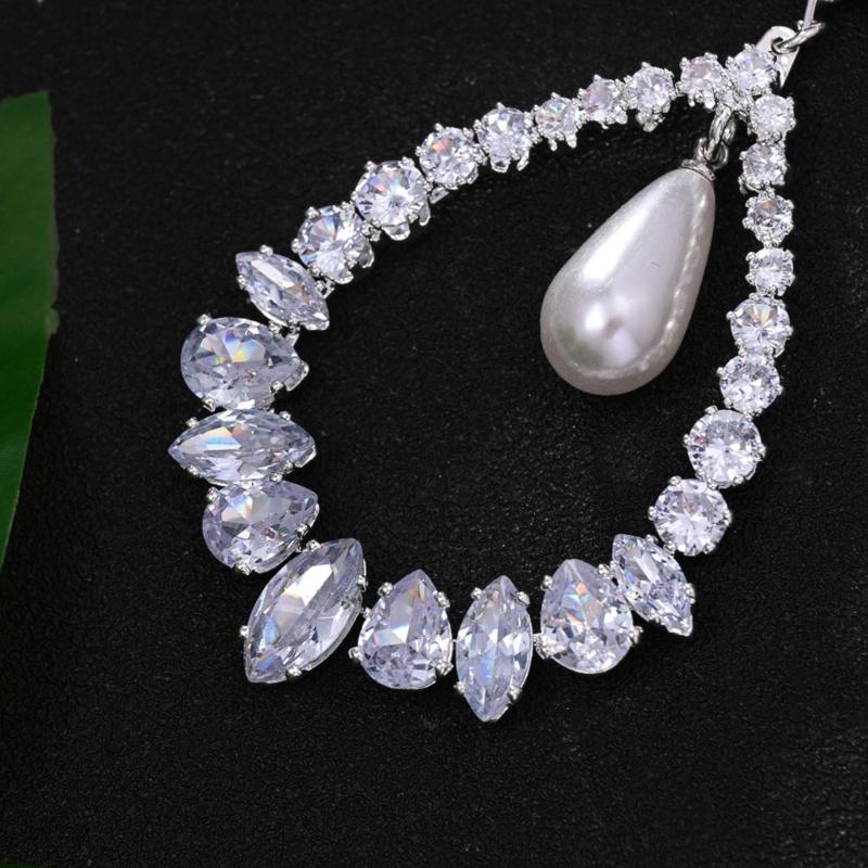 Luxurious Big Water Drop CZ Stone Earrings Sophisticated Women’s Dangle Earrings Accessory with Elegant Water Drop